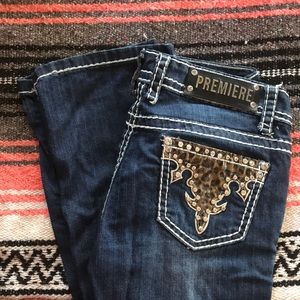 Leopard pocket jeans